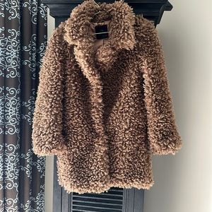 Zara Outerwear fuzzy teddy collared coat